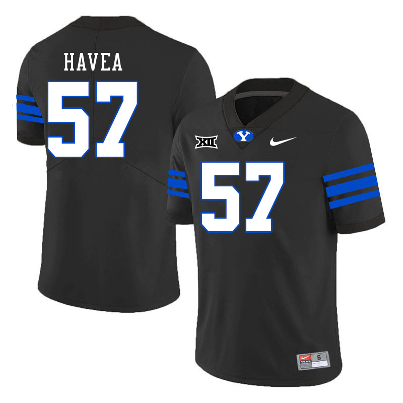 Men #57 Lingi Havea BYU Cougars College Football Jerseys Stitched Sale-Black